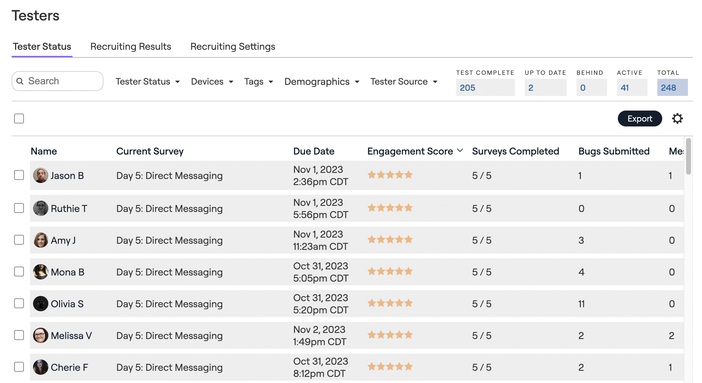 Managing testers demo video