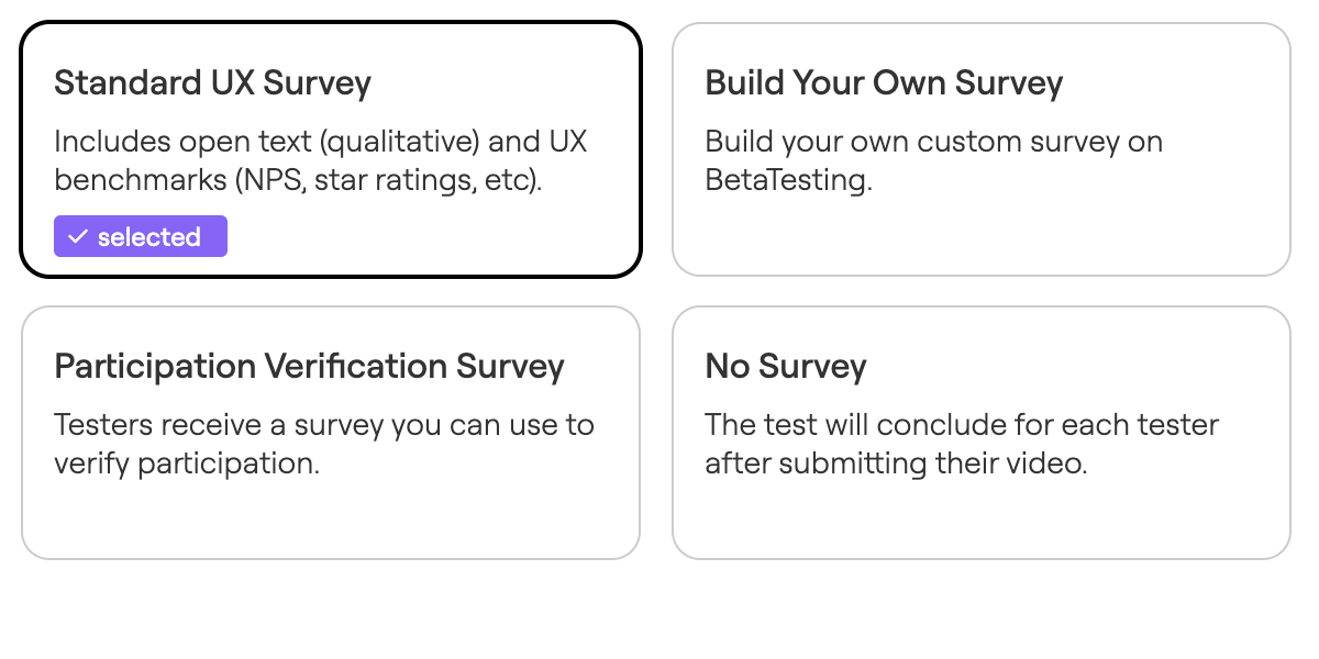 survey template options